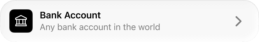 Bank Account — Any bank account in the world